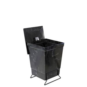 Lixeira Para Banheiro De Plástico Com Suporte Apoio Black - Stolf Mármore Preto
