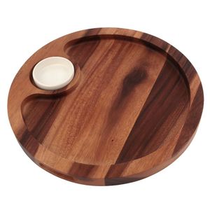 Tábua Redonda Com Molheira Acácia 40cm - Acasa
