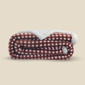 Edredom Sherpa Vichy Marrom - Acasa Edredom Sherpa Vichy Marrom Queen - Acasa Marrom