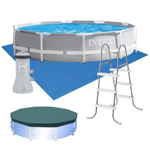 Piscina Estrutural Prism 8.592 Litros Bomba Escada Capa E Forro Filtro 110v