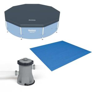 Kit Filtro 1.250 Litros-hora 220v + Capa 305 Estrutural + Forro Bestway
