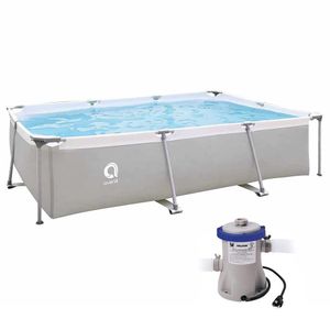 Piscina Estrutural Retangular 3701 Litros Com Bomba Filtrante Avenli Jilong 220v