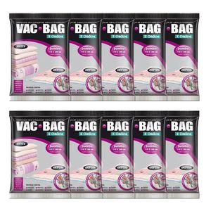 10 Saco Vácuo Jumbo Organizador Roupa Vac Bag 110x100 Ordene