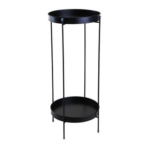 Mesa Lateral Metrô Aço Galvanizado Preto 60cm - Acasa