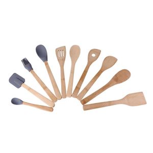 Kit Utensílios Bambu Com 10 Peças - Acasa