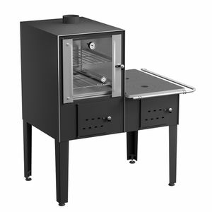 Forno Acoplado A Lenha Preto Chapa De Ferro Fundido N°01 Dir