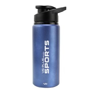 Garrafa Squeeze Alumínio Brilhante Com Trava 750ml Academia Vg+ Azul Escuro