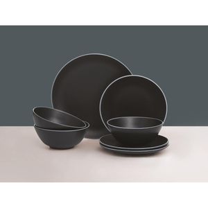 Aparelho De Jantar Preto Com 18 Peças - Mason Cash