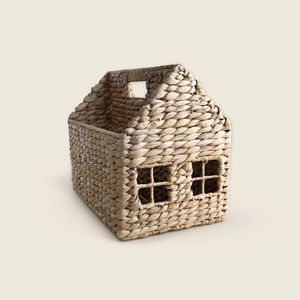 Cesto Casinha Fibra Natural 29cm - Ababy