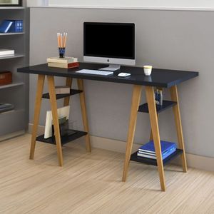 Mesa Escrivaninha Cavalete Mdf Pinus Organização Compacta