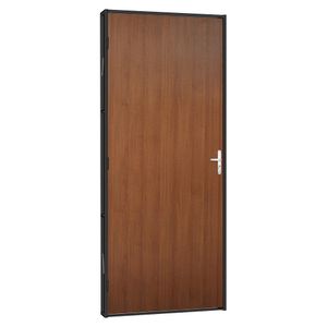 Porta De Madeira Mogno Com Batente De Aço Tradição 65x215 R120 Abertura Direita