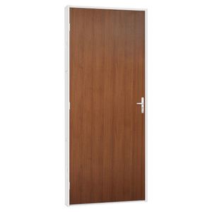 Porta De Madeira Mogno Com Batente De Aço Evidence 83x215 R50 Abertura Esquerda Branco