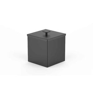Lixeira Inox De Sobrepor, Quadrada,- Lx1039b Preto