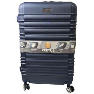Mala Grande Viagem Xeryus Tamanho 28 Resistente Abs Azul Cadeado Rodas 360