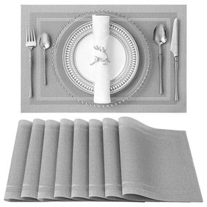 Kit 6 Jogo Americano Mesa De Jantar Sala Restaurante Cinza