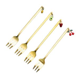 Garfinho Aço Inox Dourado 15x1x1cm Jg C/4 Pc