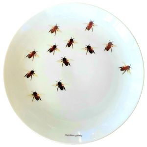 Prato De Porcelana Abelhas - 19 Cm