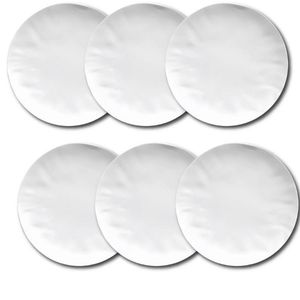 Conjunto De Pratos Rasos Germer Orgânico Porcelana 6 Peças Branco