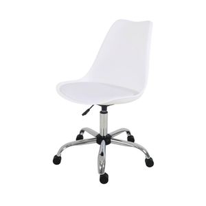 Cadeira De Escritório Giratória Branca Saarinem Office Com Regulagem De Altura Branco