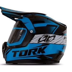 Mini Capacete Cofre Pro Tork Edition Cross Neon Azul Claro