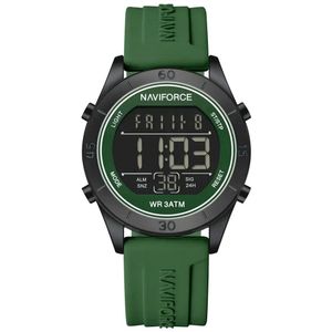 Relógio Feminino Esportivo Tela Lcd Digital Pulseira Silicone Impermeavel 3atm Verde Escuro