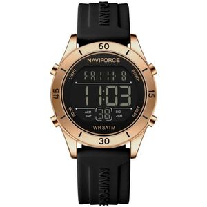 Relógio Feminino Esportivo Tela Lcd Digital Pulseira Silicone Impermeavel 3atm Preto Dourado