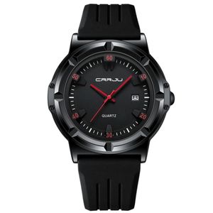 Relógio Masculino Casual De Quartzo Analógico Pulseira De Silicone à Prova D'água Vermelho