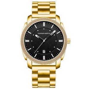 Relógio Quartzo Impermeável De Aço Inoxidável Masculino Esportivo Estilo Casual Dourado