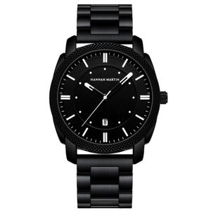 Relógio Quartzo Impermeável De Aço Inoxidável Masculino Esportivo Estilo Casual Preto