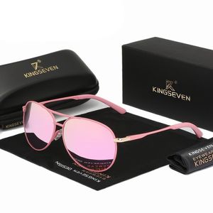 Óculos De Moda Kingseven - Leves E Estilosos, Armação Em Aço Inoxidável Rosa