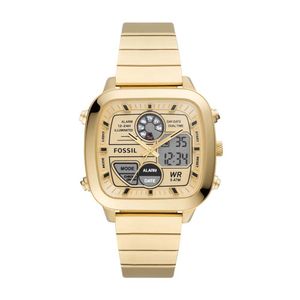 Relógio Fossil Masculino Retro Anadigital Dourado - Fs5889-1dn Fs5889-1dn