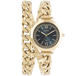 Relógio Euro Feminino Chains Dourado - Eu2035yua-4v Eu2035yua-4v