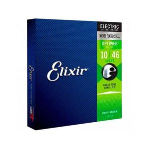 Encordoamento Para Guitarra .010 Light Optiweb 19052 Elixir