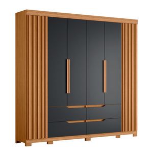 Guarda Roupa Doble Casal 6 Portas Albatroz Moveis Nature/titanium