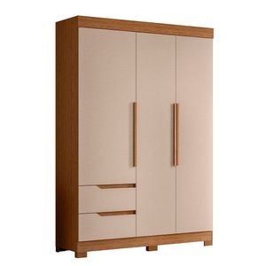 Guarda Roupa Vivacce Solteiro 3 Portas Albatroz Moveis Jatobá/fendi Metallic