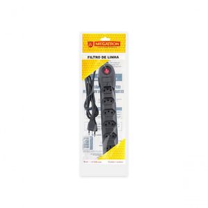 Filtro De Linha Megatron 6 Tomadas 3p Preto