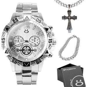 Relogio Masculino Prata Aço Inox + Pulseira Grumet Social Original Casual Presente Analogico