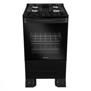 Fogão Mueller 4 Bocas Com Mesa De Vidro E Grades De Ferro MFV4BF Preto Bivolt
