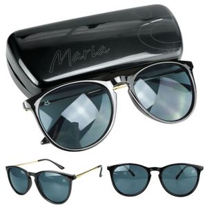 Oculos Sol Feminino Redondo Preto + Case Exclusivo Estiloso Qualidade Premium Moda Original