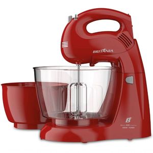 Batedeira Ultra Turbo 500w Britania Com 2 Tigelas Vermelho 220V