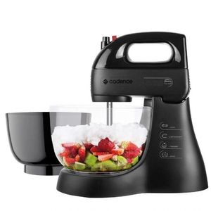 Batedeira Cadence Turbo Black 200w 4 Velocidades Tigela Dupla 220V