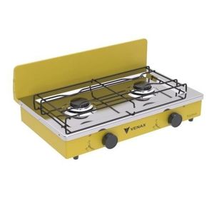 Fogão Portatil De Bancada A Gas Venax 2 Bocas Amarelo