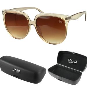 Oculos Sol Proteção Uv Praia Feminino Social Vintage + Case Delicado Transparente Moda Acetato Verão