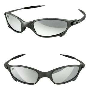 Oculos Sol Metal Lupa Mandrake Cinza Proteção Uv Juliet + Case Estiloso Prata Cromado Todo Metal