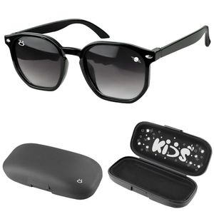 Oculos Sol Infantil Preto Proteção Uv Vintage + Case Menino Casual Qualidade Premium Presente Verão