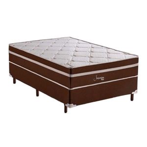Conjunto Colchão Box Solteiro Molas Ensacadas Jasmim Polar
