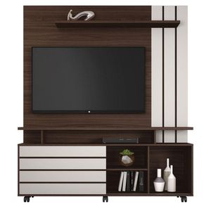 Home Com Painel Para Tv Até 65 Polegadas Serrano Jcm Café Off White