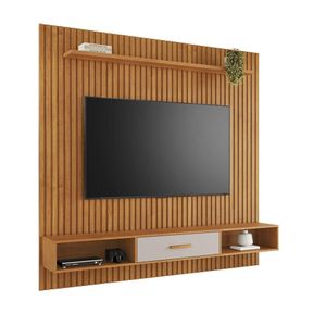 Painel Para Tv Até 65 Polegadas Alívio Ripado Jcm Flex Cinamomo Off White