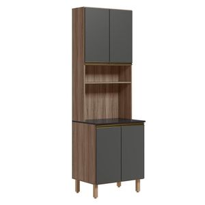 Paneleiro Duplo 4 Portas 70cm Mdf Kali 12230 Carvalho Toq Chumbo Nicioli Carvalho Toq Chumbo