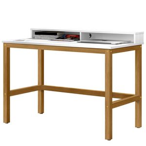 Mesa Escrivaninha California 110 Cm Branco Nature Tebar Branco Nature